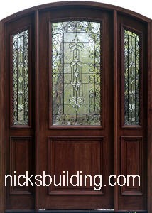 wood arch top  door. round top entrance door for sale in michigan radius doors  round top doors french doors