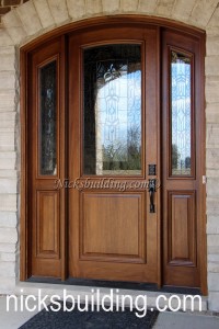 wood arched top  door. round top entrance door for sale in michigan  french doors